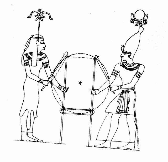 6-конечная звезда — знак 6 направлений пространства. Схема рельефа из храма Хатхор. Дендера. Ок. 300 л. до н.э.