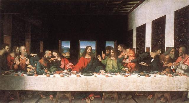 Копия 16 века с картины Леонардо да Винчи Тайная вечеря