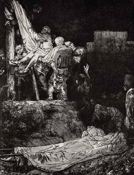 Рембрандт Харменс ван Рейн «Снятие с креста при свете факела»