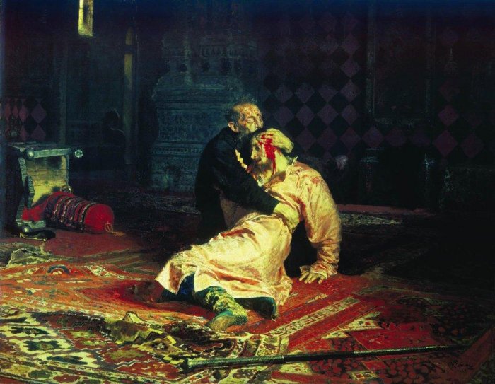 Илья Ефимович Репин. Иван Грозный и сын его Иван 16 ноября 1581 года, 1885