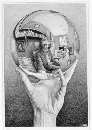 Рука с зеркальной сферой. 1935. Литография