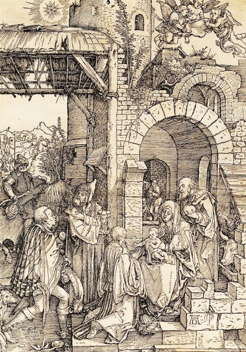 Поклонение волхвов, 1503. Альбрехт Дюрер (1471-1528). Бумага, ксилография 29,8х20,8