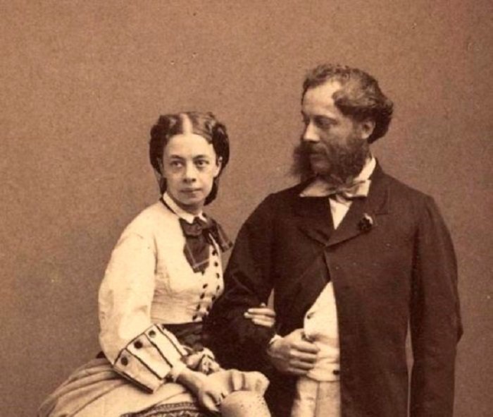Жюль Верн вместе с своей супругой Онорин де Виан-Морель